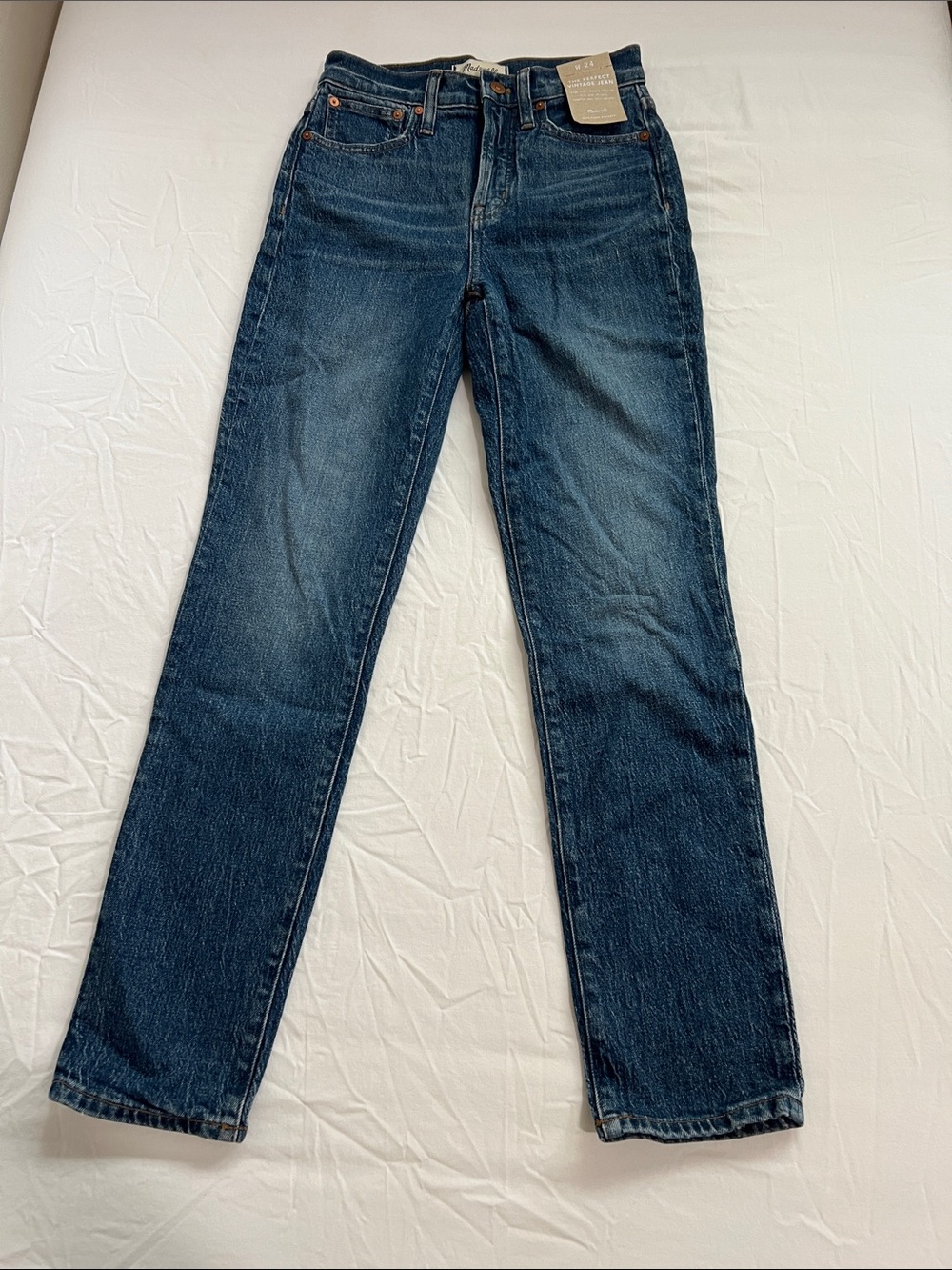 Madewell Women’s The Perfect Vintage Jean - Straight Leg - Dark Blue